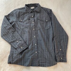 Men’s LL Bean Med Slightly Fitted Blue Plaid Shirt Button Down
